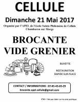 BROCANTE VIDE GRENIER de Cellule Dimanche 21 Mai 2017