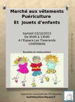 Marché aux vêtements, jouets, puériculture
