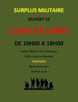 Portes Ouvertes Surplus le Lundi 14 Juillet 2014